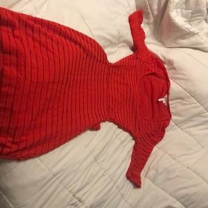 Women’s red dress with ruffles